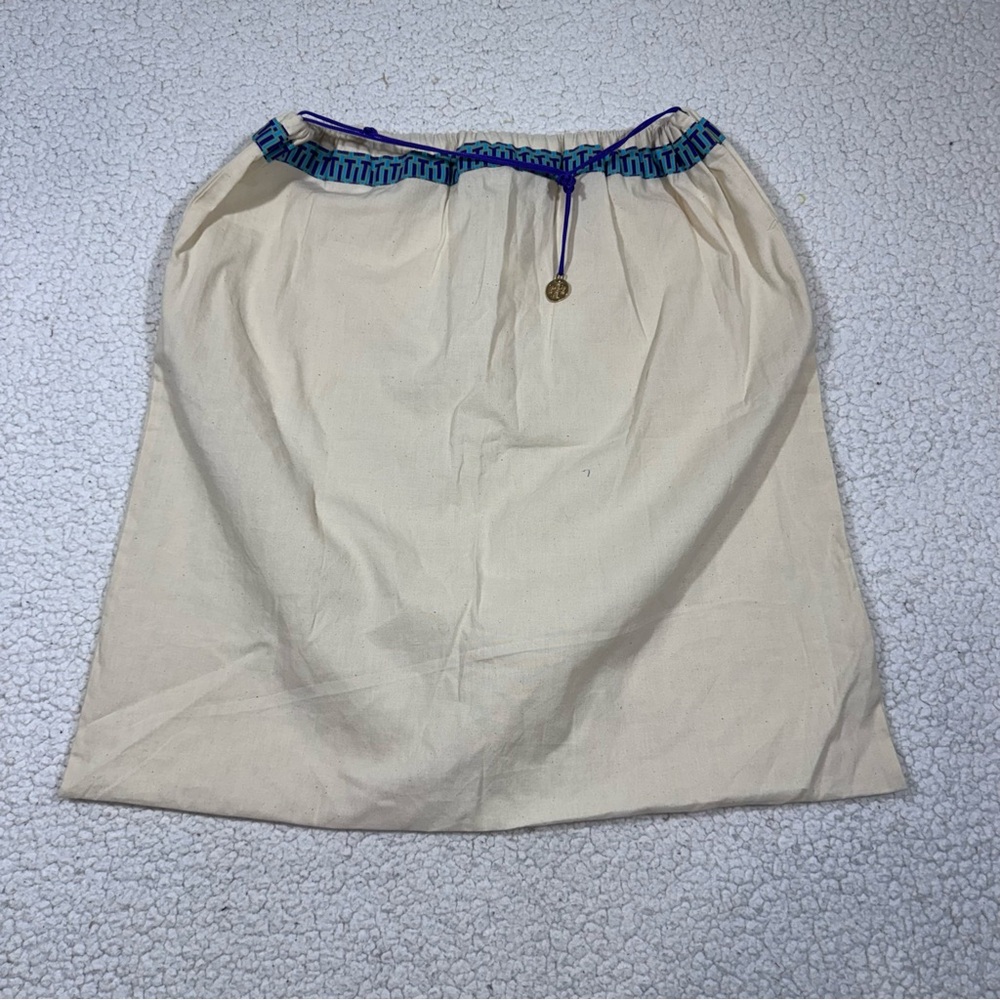 Tory Burch Large Drawstring Medallion Canvas Dust Bag Shoes Purse 22 x 23